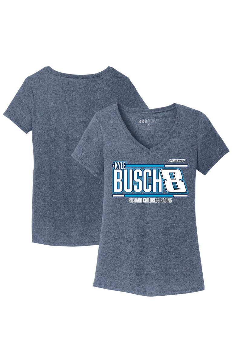 NASCAR Women's Richard Childress Racing Team Collection Navy Kyle Busch Tri-Blend V-Neck T-Shirt, Main, color, Navy