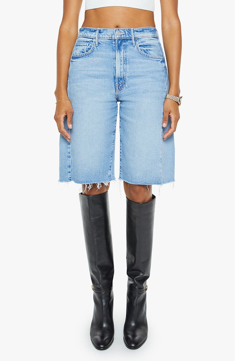 MOTHER The Half-Pipe Frayed Hem Denim Bermuda Shorts, Main, color, 