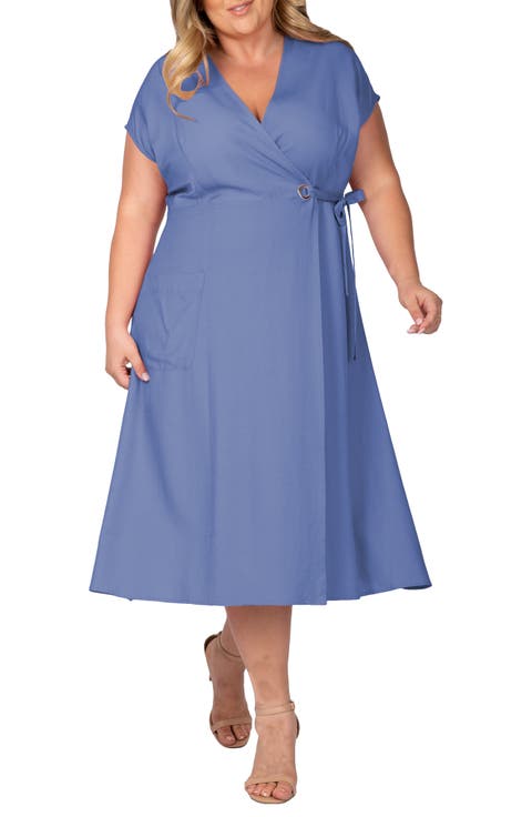 Midi Wrap Dress (Plus Size)