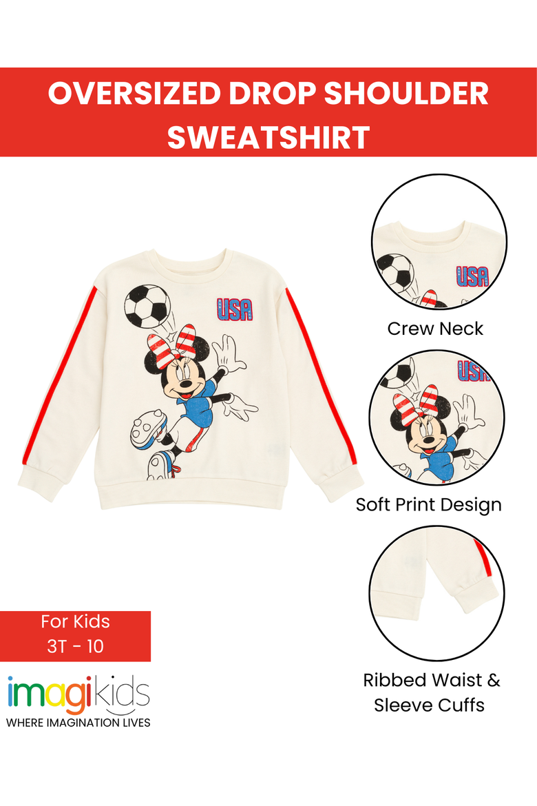 Minnie Mouse Soccer Sweatshirt, Alternate, color, Minnie Mouse Ivory