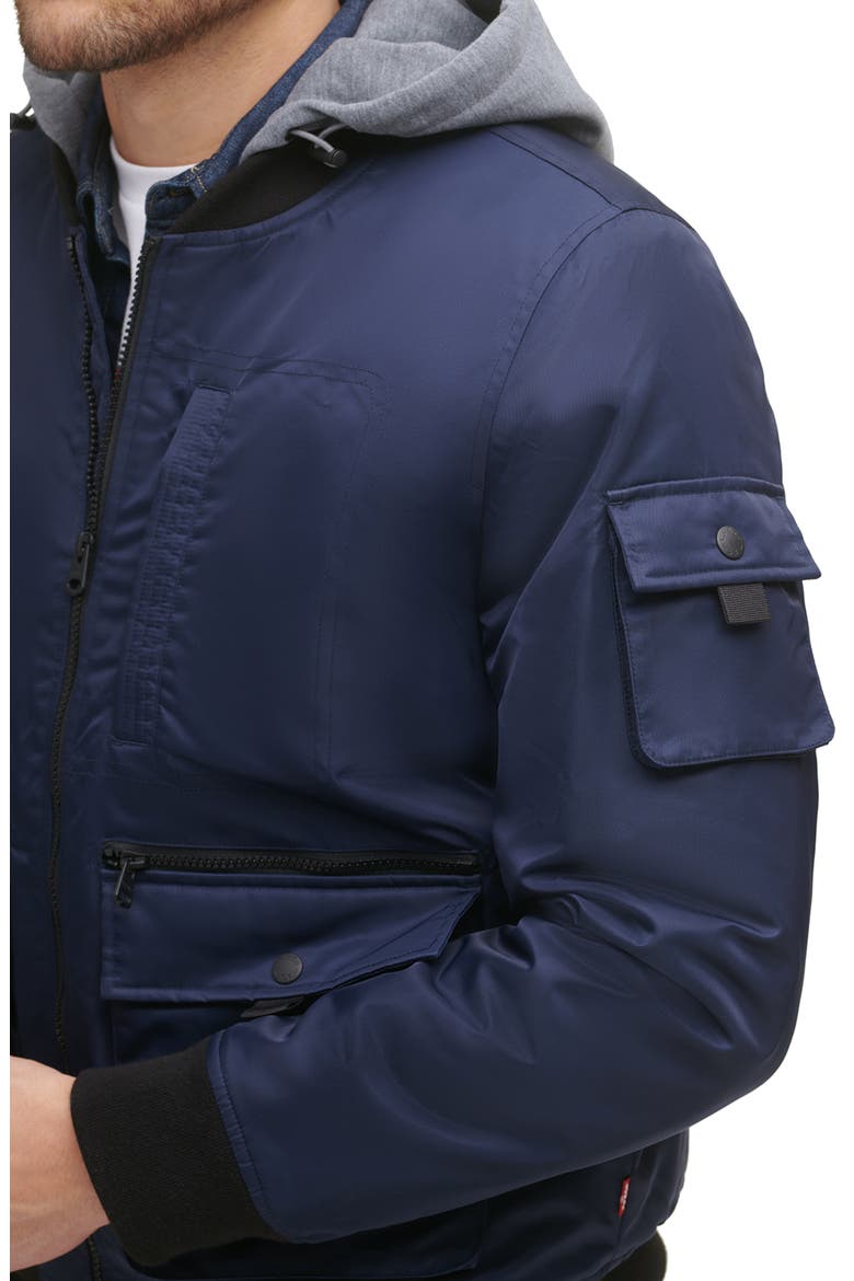 Levi's® Flight Hooded Bomber Jacket, Alternate, color, NAVY