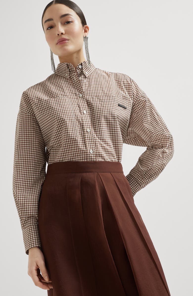 Brunello Cucinelli Paneled Circle skirt, Alternate, color, Bordeaux