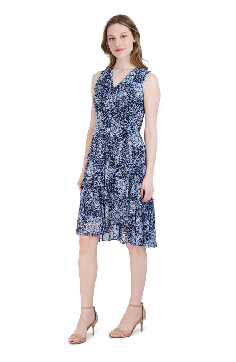 Robbie Bee Faux Wrap Midi Dress, Alternate, color, 