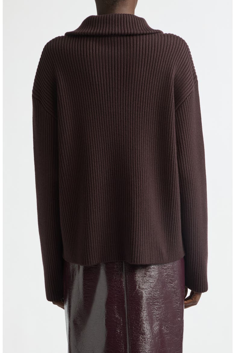 Wool Rib Trucker Sweater, Alternate, color, BURNT RED