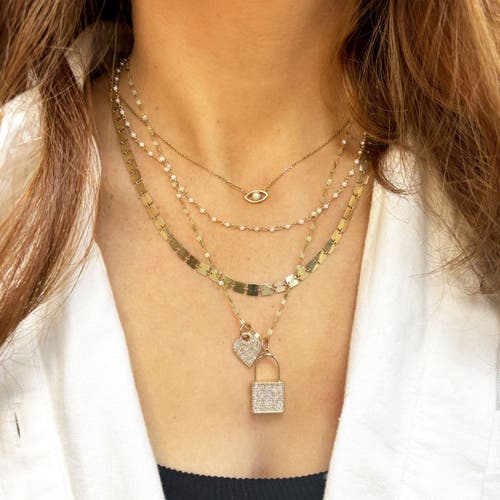 The Lovery Fine Jewelry Evil Eye Pearl Necklace In Gold