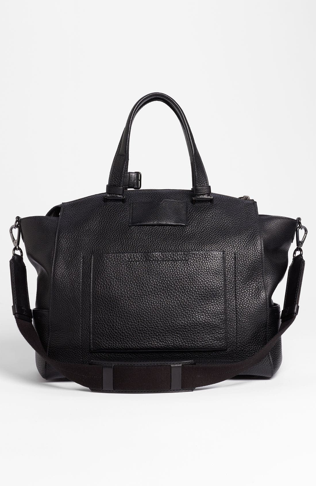 'Uniform' Leather Tote, Alternate, color, BLACK