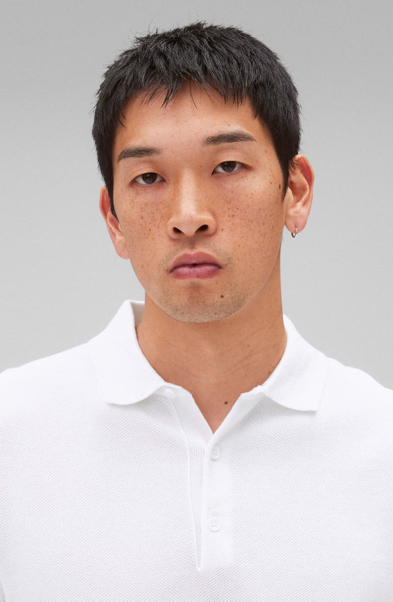 Reigning Champ Supima<sup>®</sup> Cotton Piqué Polo, Alternate, color, White