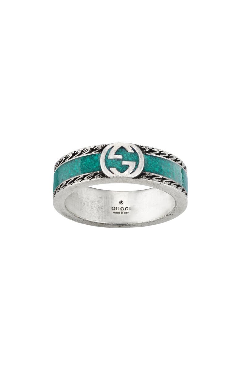 Gucci Men's Interlocking-G Band Ring, Main, color, 