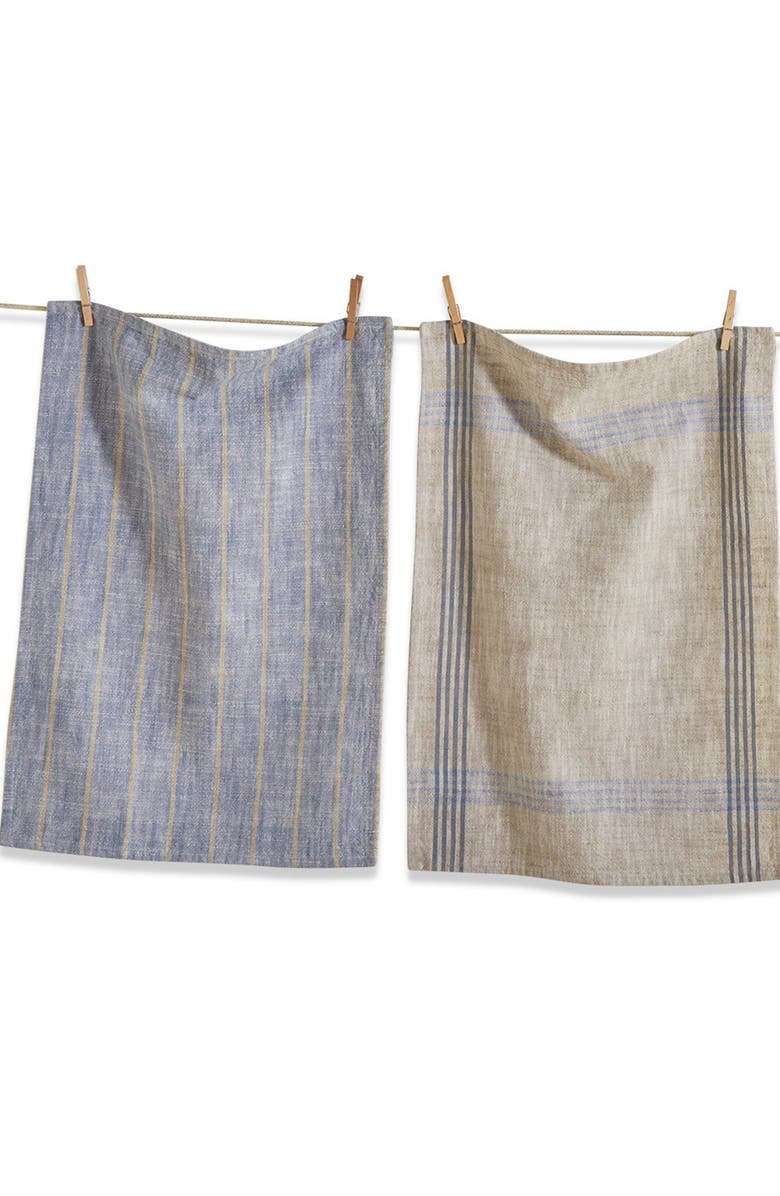 tag Canyon Woven Denim Blue Cotton Kitchen Dishtowels Set of 4, Alternate, color, Blue