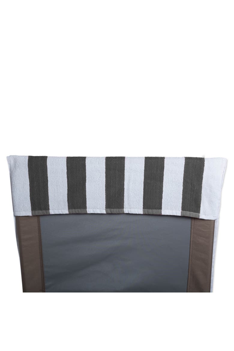 Stripe Lounge Chair Beach Towel - Top Fitted Pocket 26x82", Alternate, color, Gray