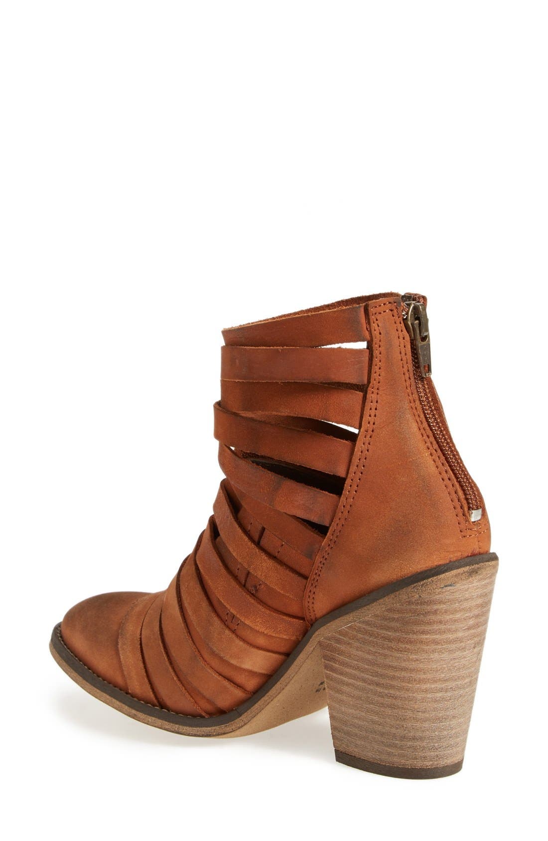 Free People 'Hybrid' Strappy Leather Bootie, Alternate, color, 