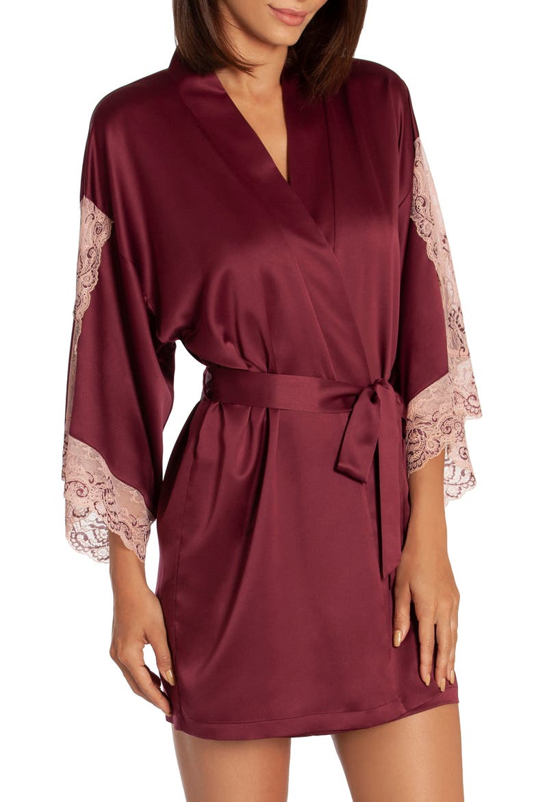 River Satin Robe, Main, color, BURGUNDY