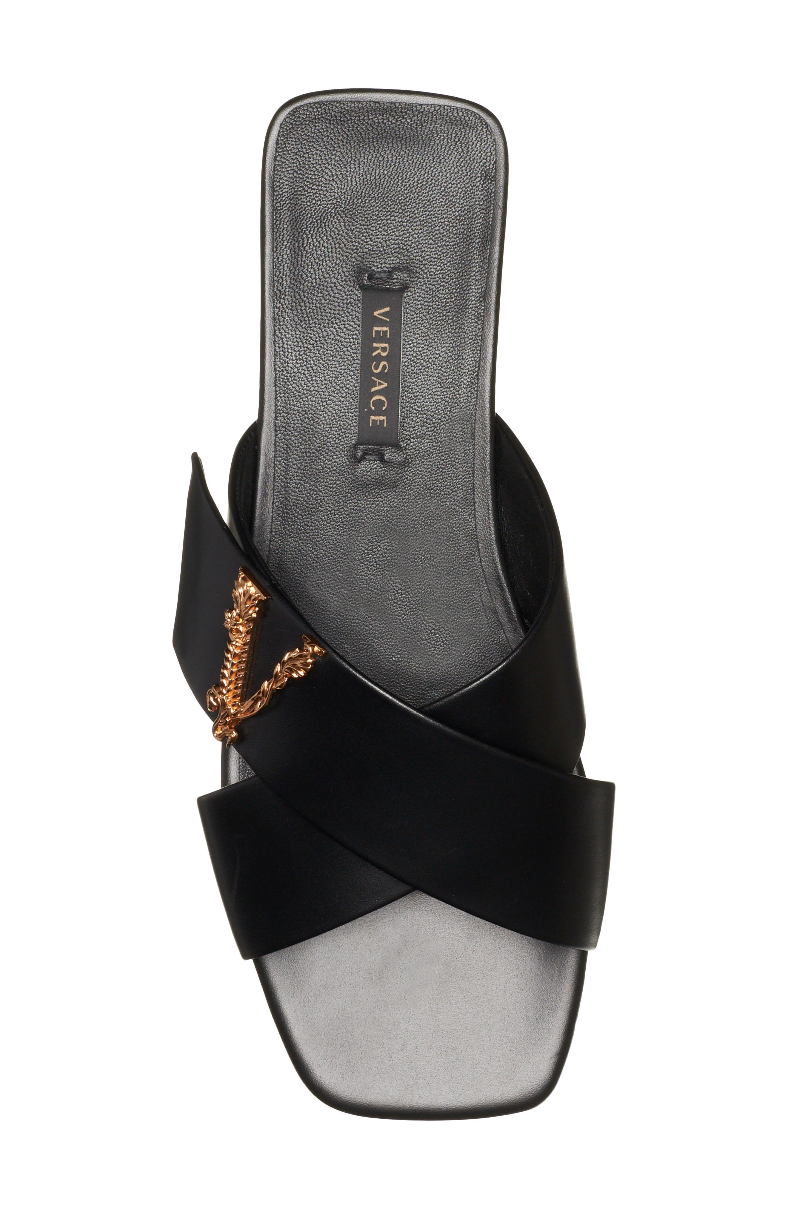 Versace Virtus Slide Sandal, Alternate, color, 