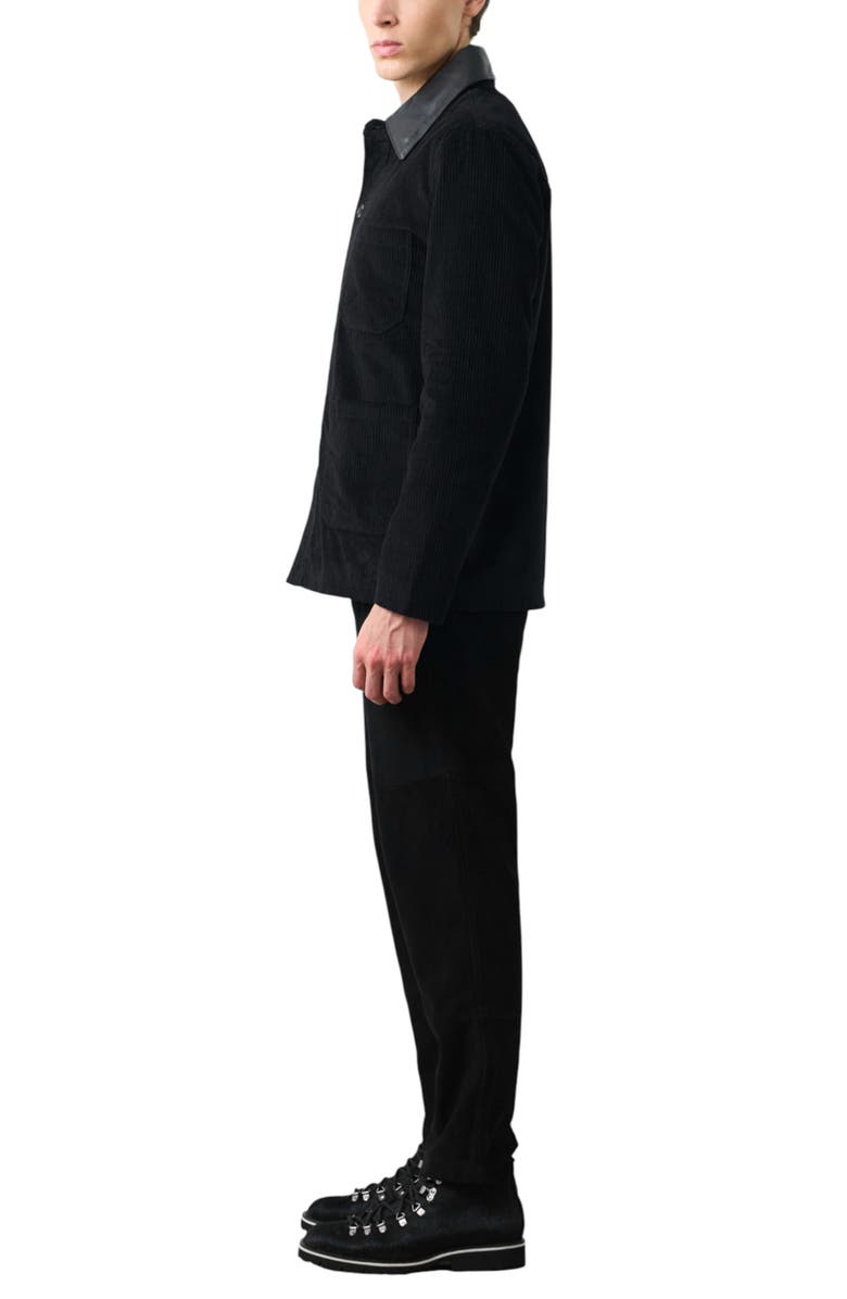 Velez Lumma Corduroy and Leather Parka Jacket, Alternate, color, Black