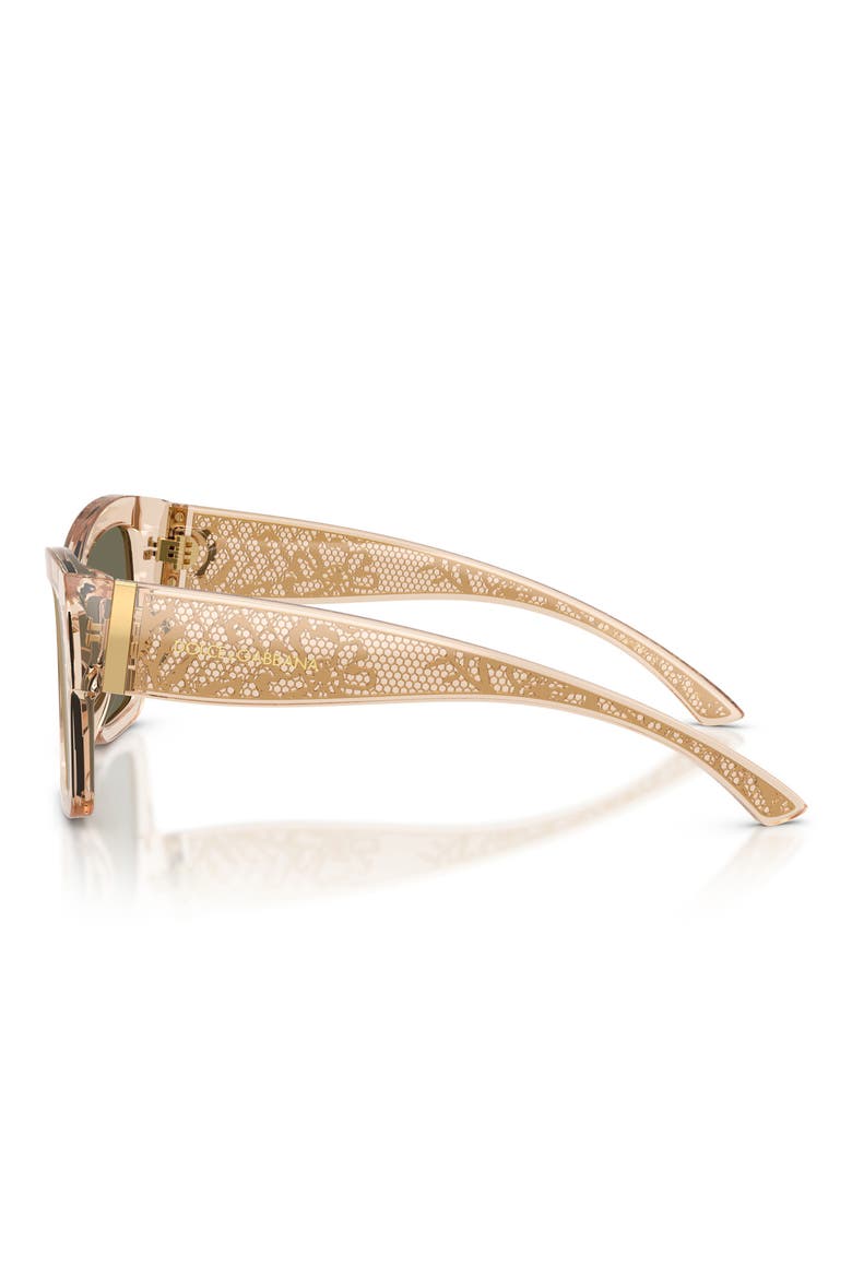 55mm Square Sunglasses, Alternate, color, CAMEL / CLEAR YELLOW GOLD
