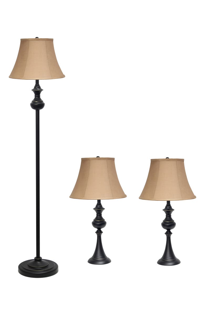 LALIA HOME Three-Piece Lamp Set, Main, color, 