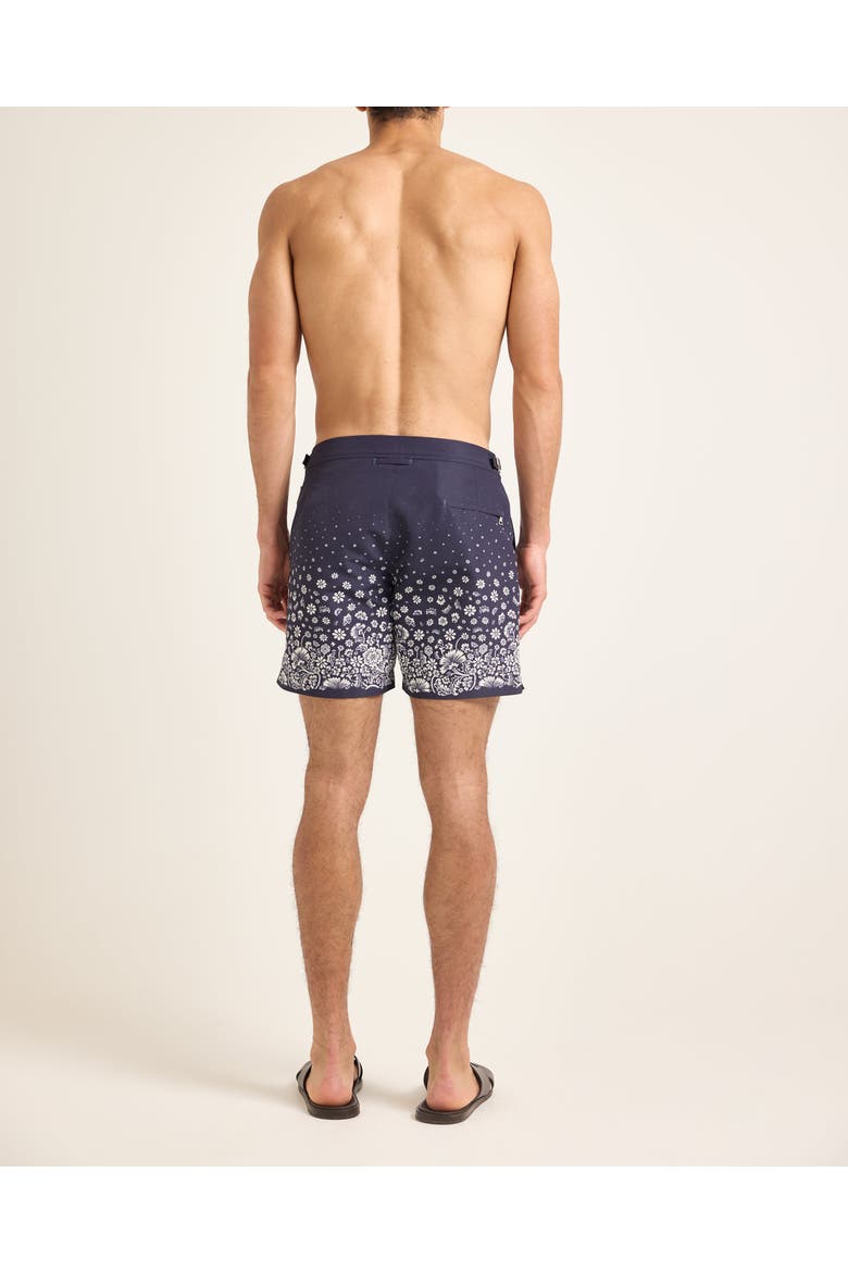 Bulldog Exclusive-Print Mid-Length Swim Shorts, Alternate, color, Night Iris
