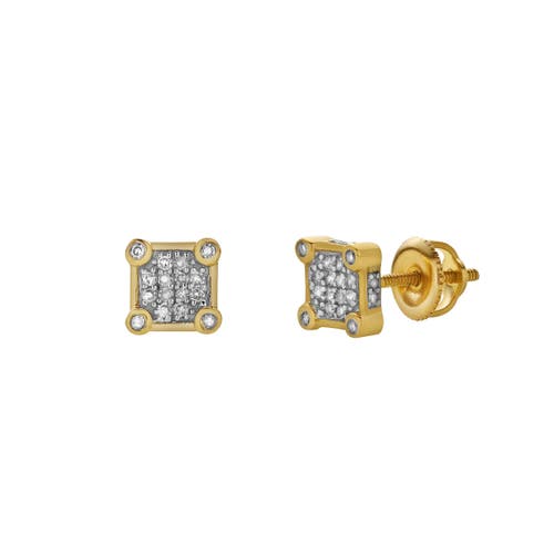 Luvmyjewelry Brincadeira 10k Yellow Gold Diamond Unisex Earrings In 10k Yellow Gold