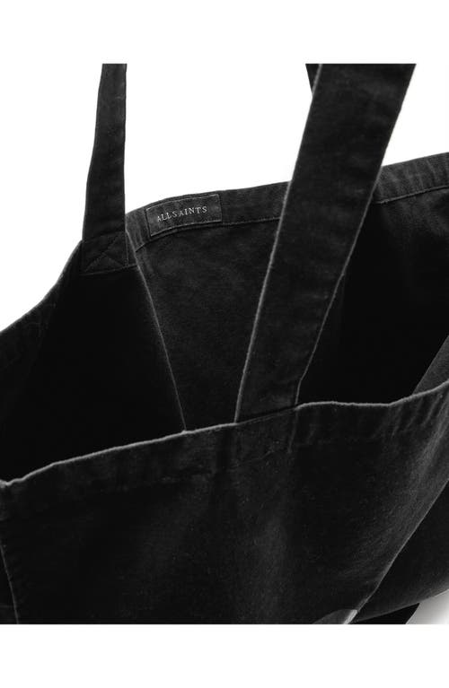 Shop Allsaints Large Biggy Cotton Tote In Black