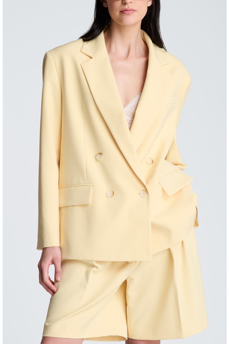 Oversize Double Breasted Jacket, Main, color, PASTEL YELLOW
