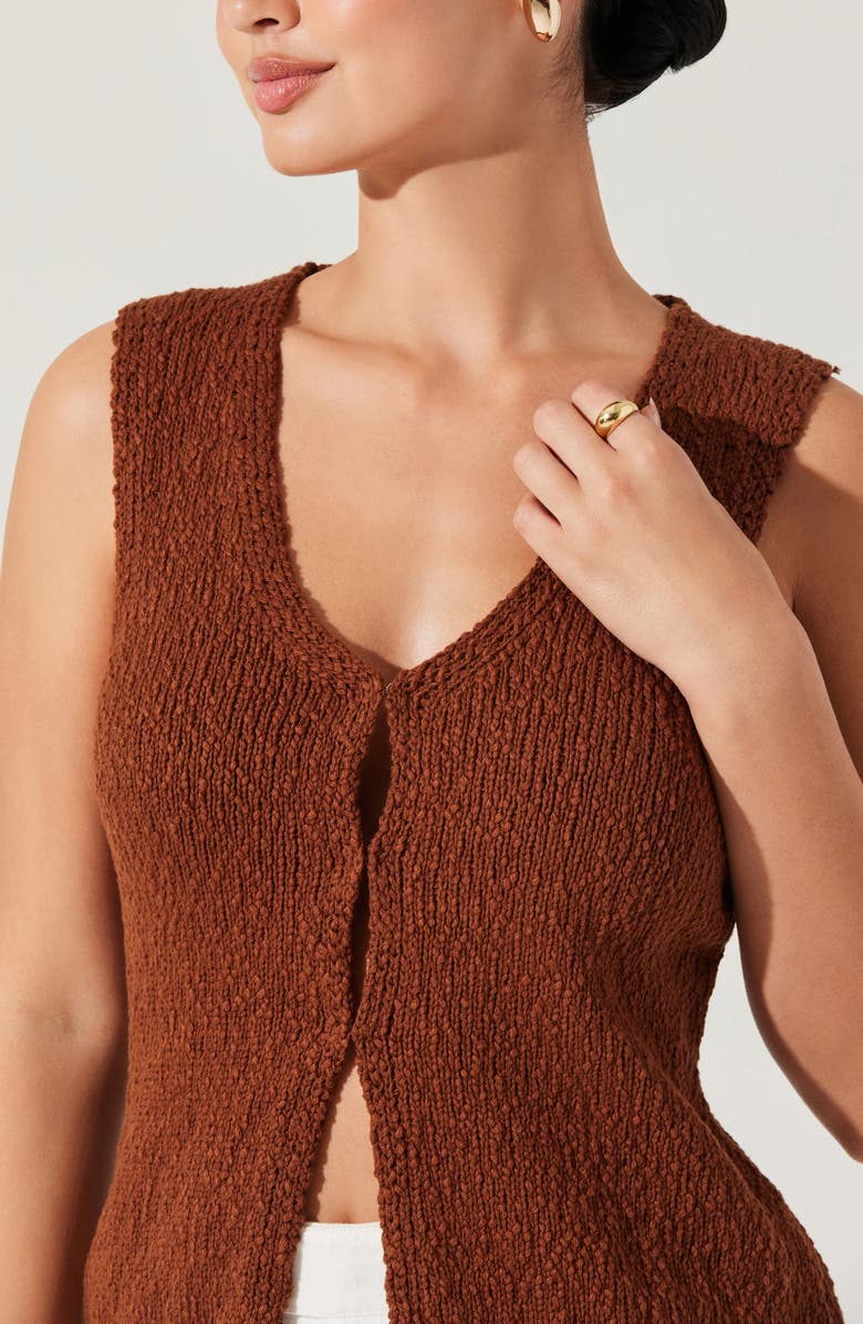 ASTR the Label Taimi Sweater Vest, Alternate, color, Brown