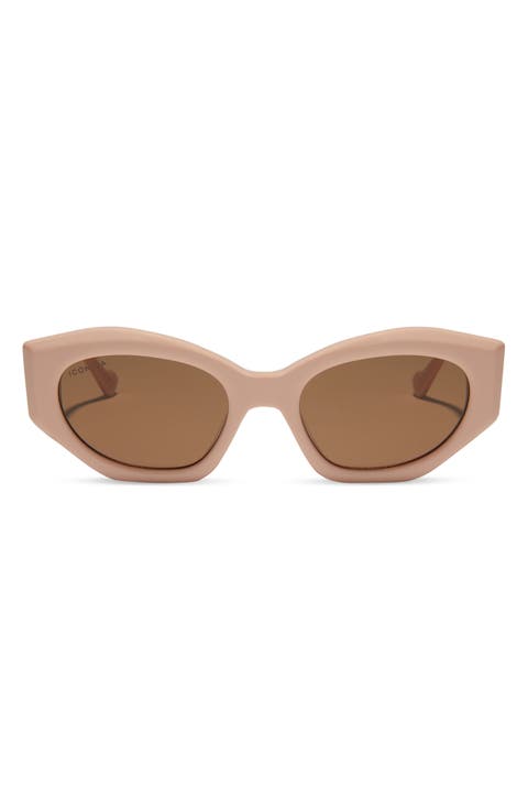 52mm Margot Faceted Oval Sunglasses