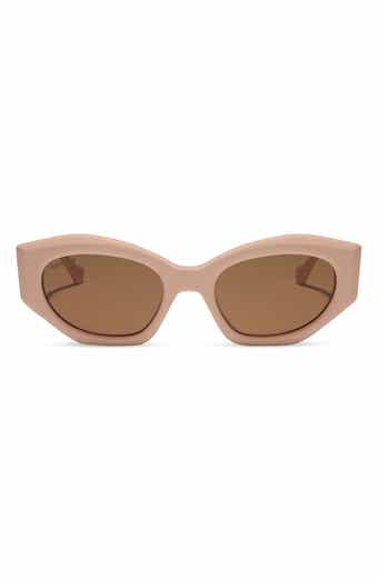 DIFF 52mm Margot Faceted Oval Sunglasses
