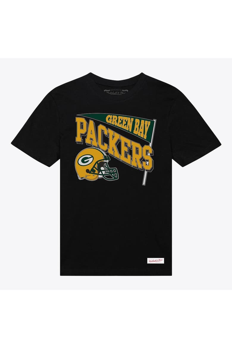 Women's Mitchell & Ness  Black Green Bay Packers Team Dynamic Boyfriend T-Shirt, Alternate, color, Black