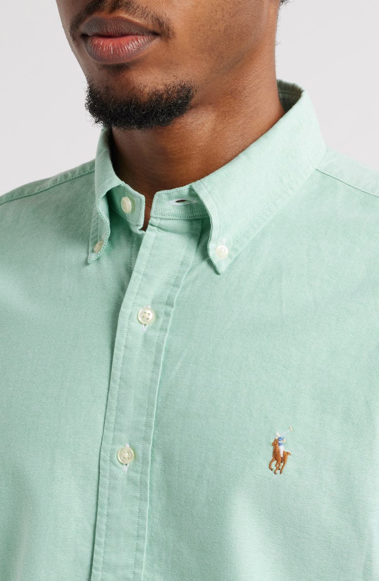 Polo Ralph Lauren Classic Fit Solid Green Button-Down Oxford Shirt, Alternate, color, 