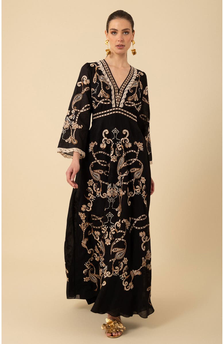 Halebob Cassandra Embroidered Maxi Dress, Alternate, color,