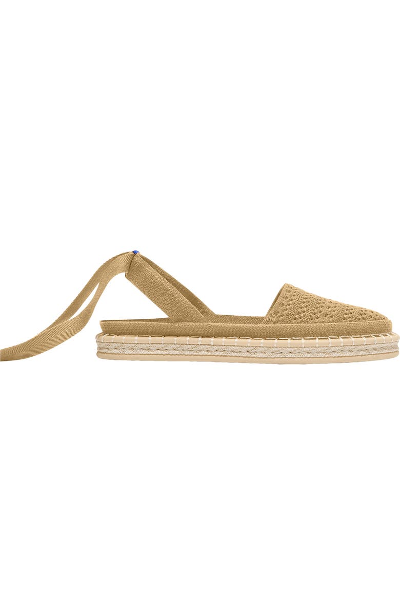 Rothy's The d'Orsay Ankle Tie Espadrille Flat, Main, color, Camel Crochet