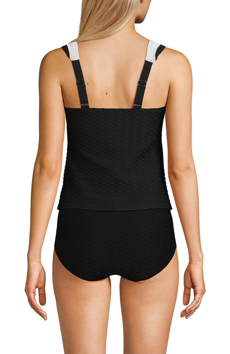 Lands
 End Texture Square Neck Tankini Swimsuit Top Adjustable Straps, Alternate, color, 