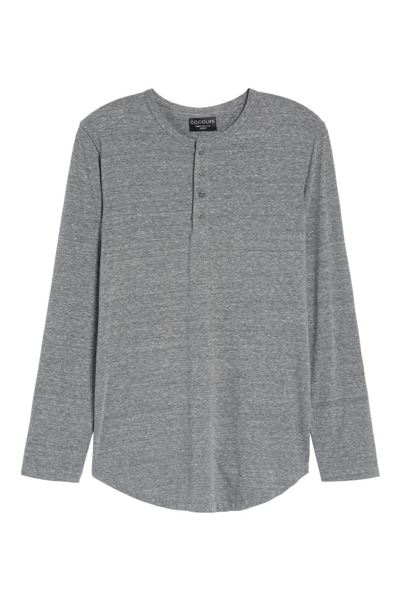 Scallop Henley, Alternate, color, HEATHER GREY