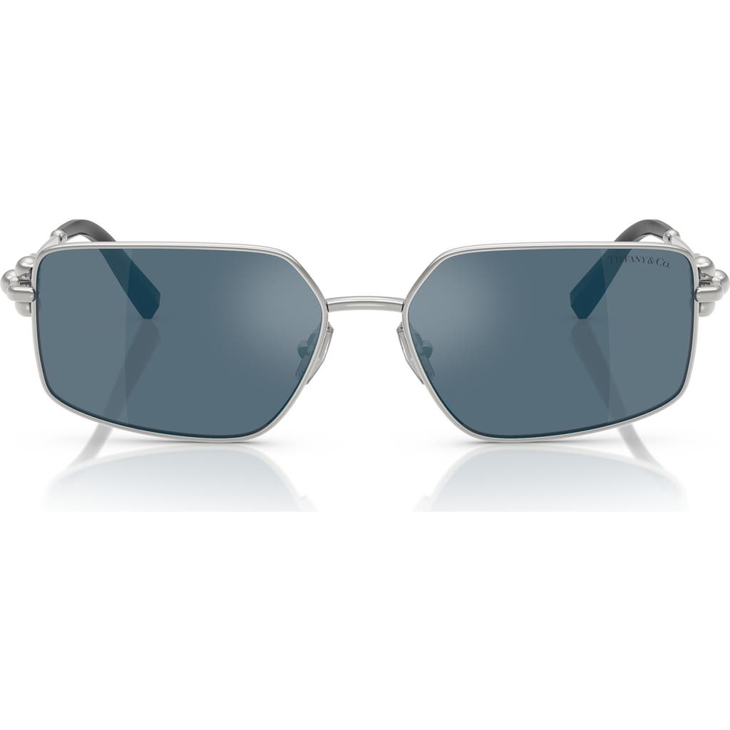 Tiffany & Co . 58mm Rectangular Sunglasses In Blue