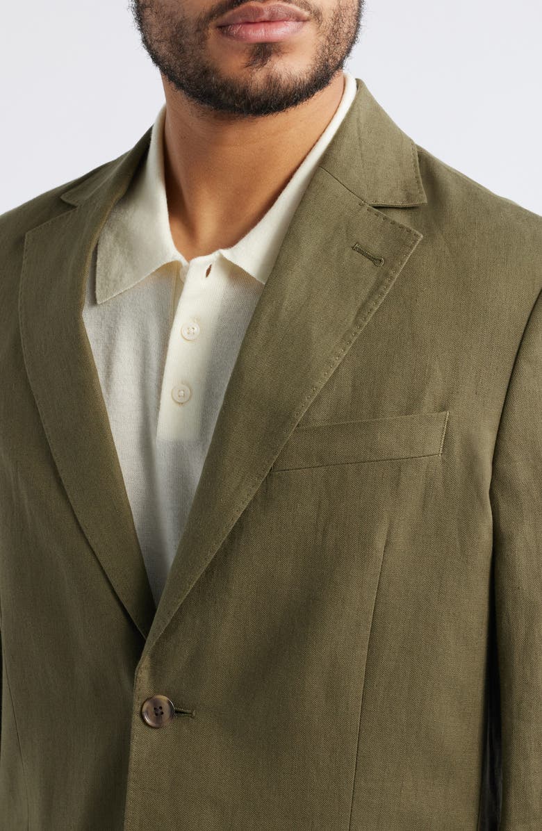 Nordstrom Henrik Trim Fit Solid Italian Linen Suit Separate Jacket, Alternate, color, Olive Ivy