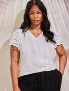 Live Unlimited Angel Sleeve Neck Top