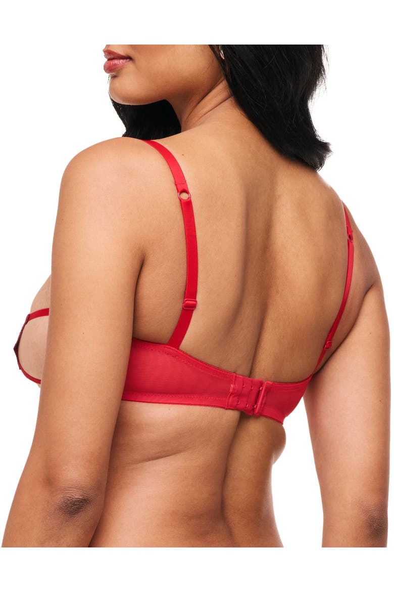 Lottie Unlined Cupless Bra, Alternate, color, Novelty red