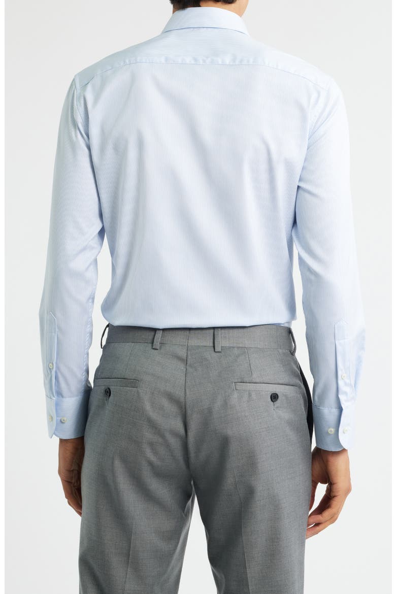 Luxury Slim Fit Micro Stripe Non-Iron Dress Shirt, Alternate, color, SKY