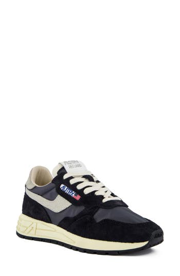 Autry Sneakers Reelwind Low In Nylon And Suede Black In Black