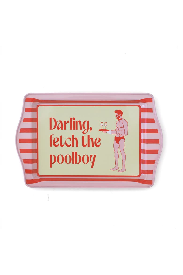 Witty Sayings Metal Trinket Trays, Main, color, Darling, Fetch the Poolboy