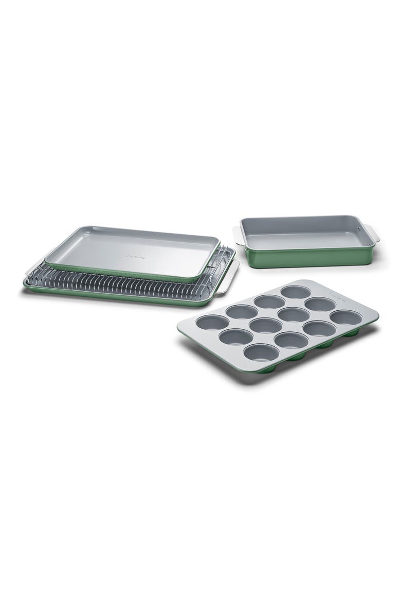 Nontoxic Ceramic 5-Piece Bakeware Set, Main, color, SAGE