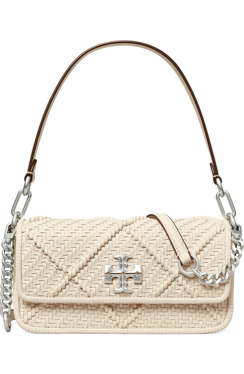 Tory Burch Small Kira Diamond Weave Convertible Leather Shoulder Bag, Main, color,