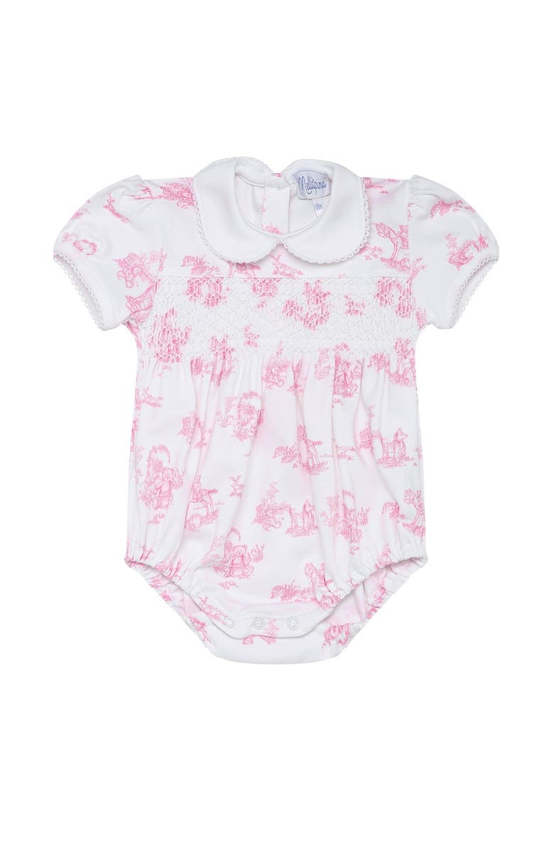 Nellapima Pink Toile Smocked Bubble - Baby, Alternate, color, Pink