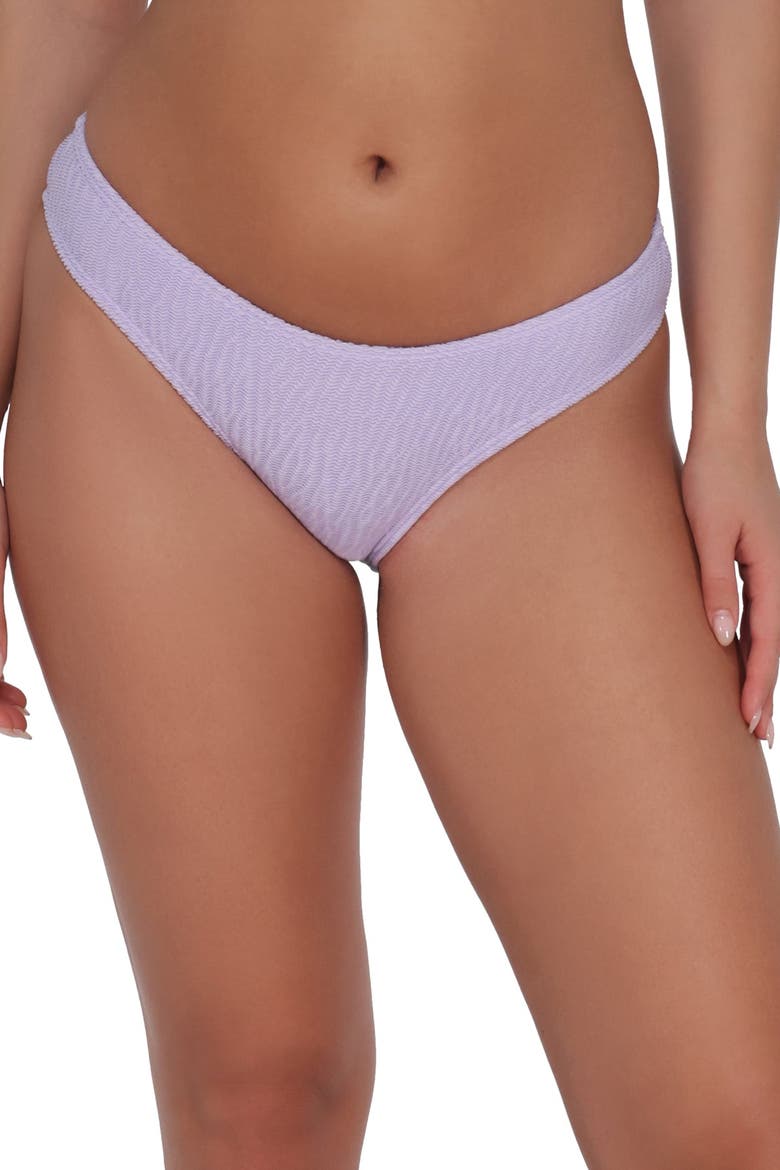 Sandy Scoop Bikini Swim Bottoms, Alternate, color, Lilac Scrunch