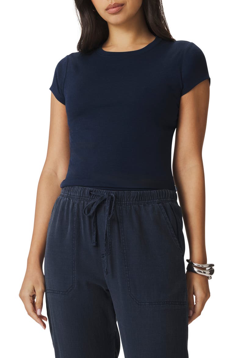 Josie Stretch Jersey T-Shirt, Main, color, NAVY BLUE