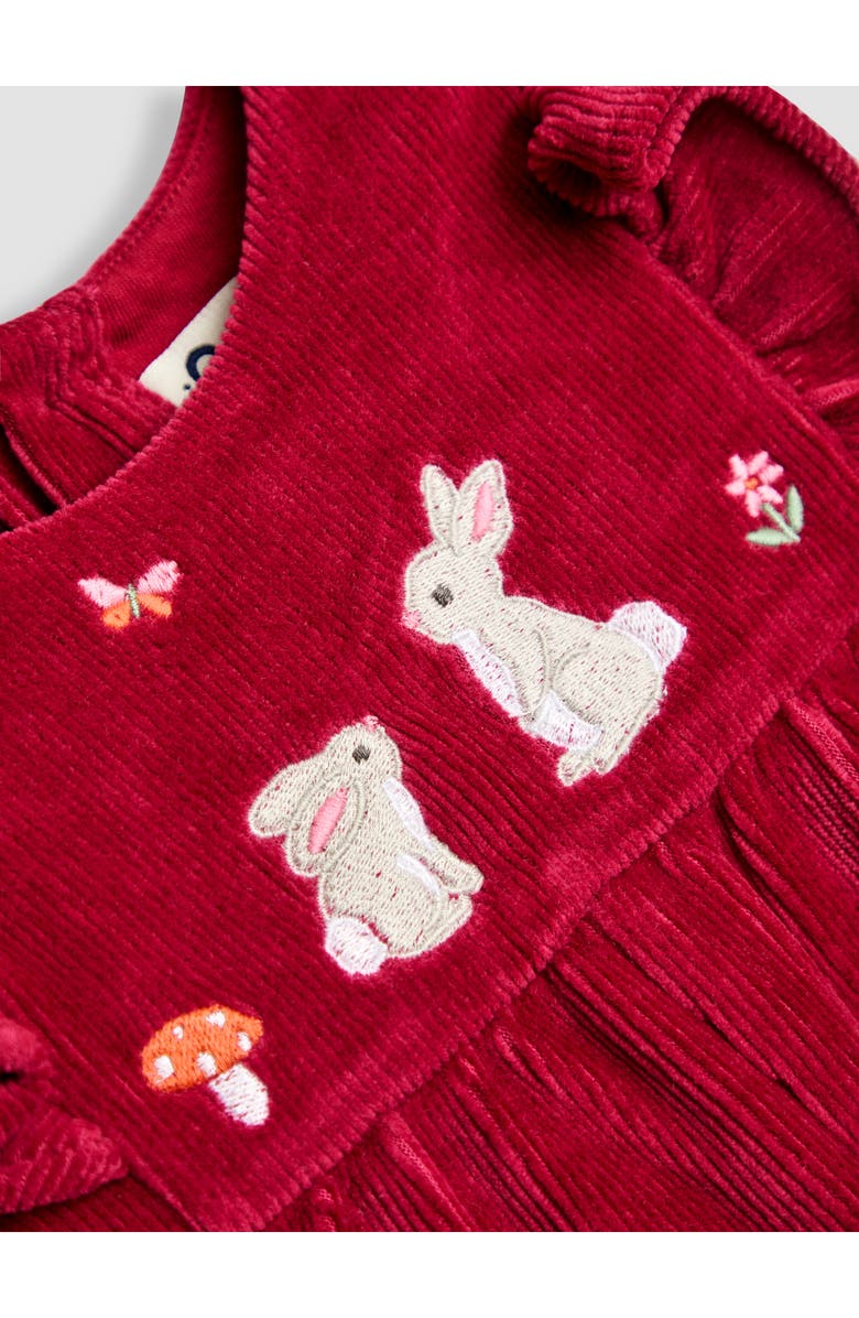 JOJO MAMAN BEBE Bunny Cotton Blend T-Shirt & Corduroy Overalls Set, Alternate, color, Berry