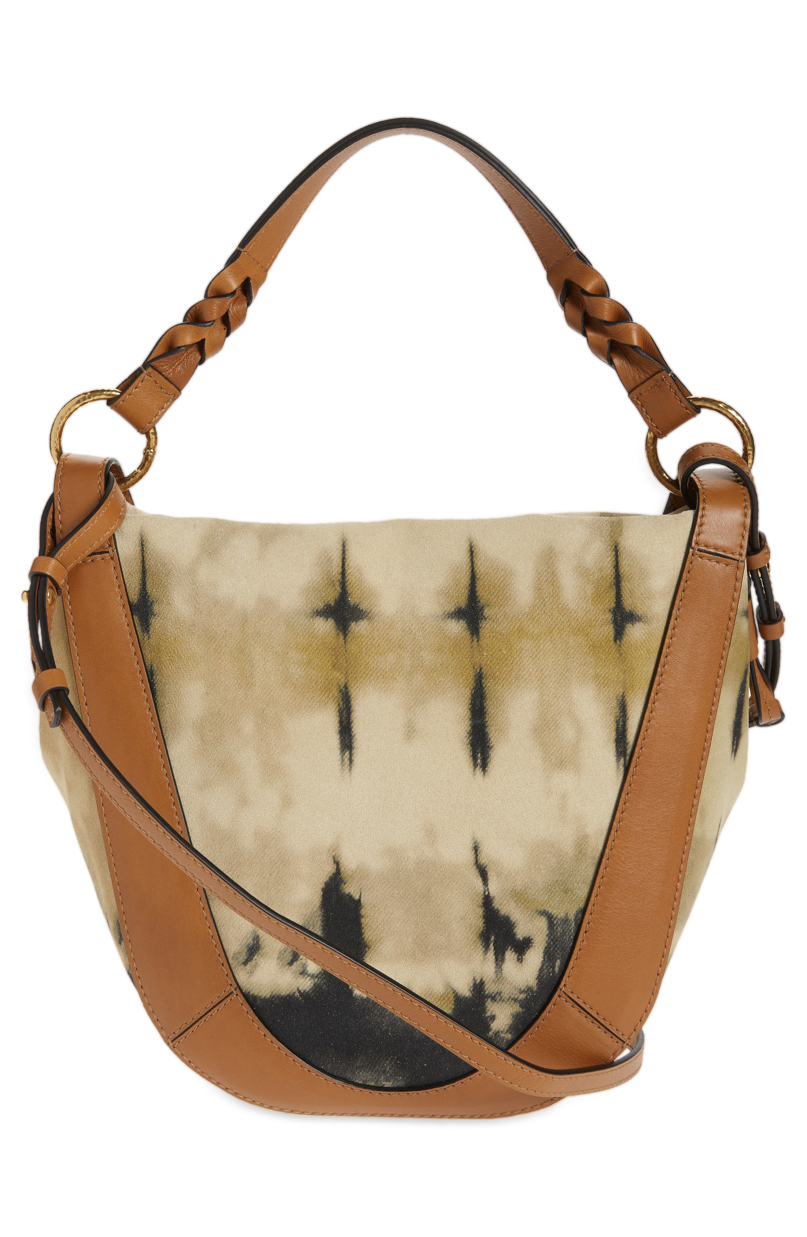 Ulla Johnson Hilma Tie Dye Leather Bucket Bag, Alternate, color, 