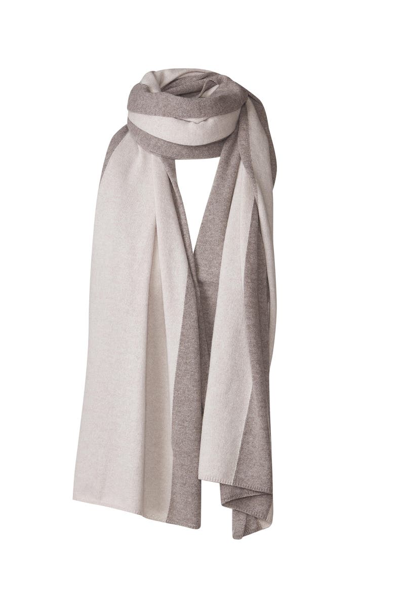 Kinross Cashmere Colorblock Wrap, Main, color, Seal/Dune