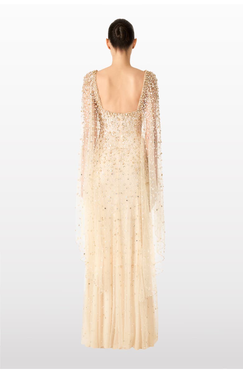 Jenny Packham Angel Wing Dress, Alternate, color, Sandy Beach