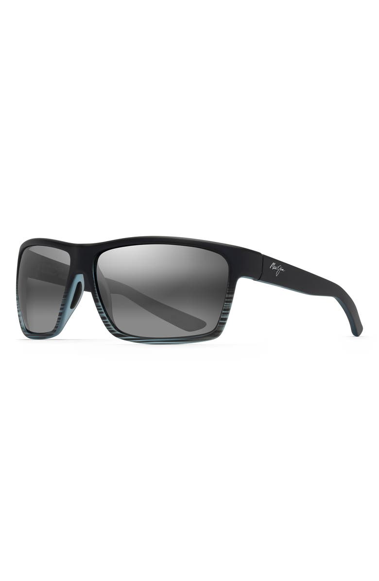 Maui Jim Alenuihaha 64mm Polarized Sport Sunglasses, Alternate, color, Grey Black Stripe Neutral